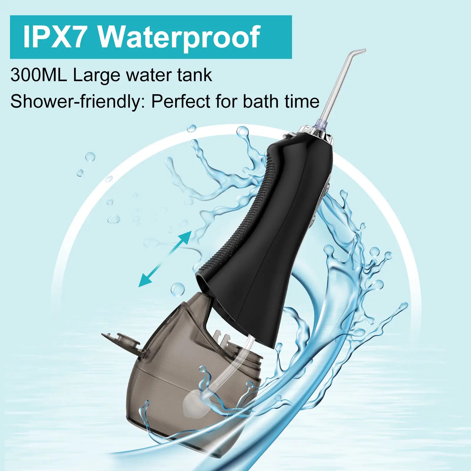 Portable Dental Water Flosser with Bag – Rechargeable Oral Irrigator for Clean Teeth, Ideal for Home and Travel, IPX7 Waterproof Image