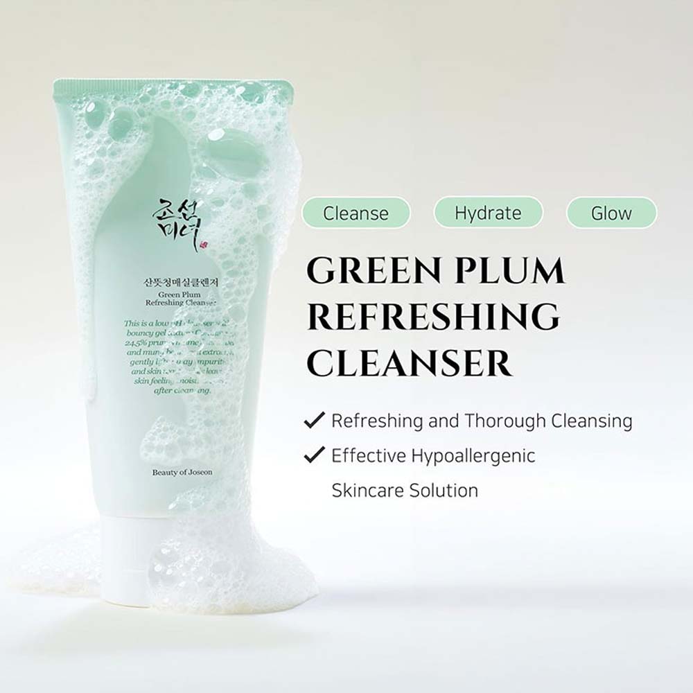 Beauty of Joseon Green Plum Refreshing Cleanser - 100ml Low pH Gel Face Wash with AHA & Green Plum Extract Image