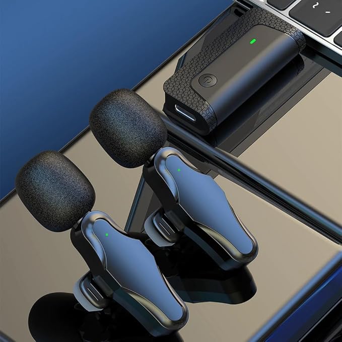K35 Pro Wireless Lavalier Microphone (2023-24) – Dual-Mic System with Noise Reduction & 3.5mm AUX Compatibility Image