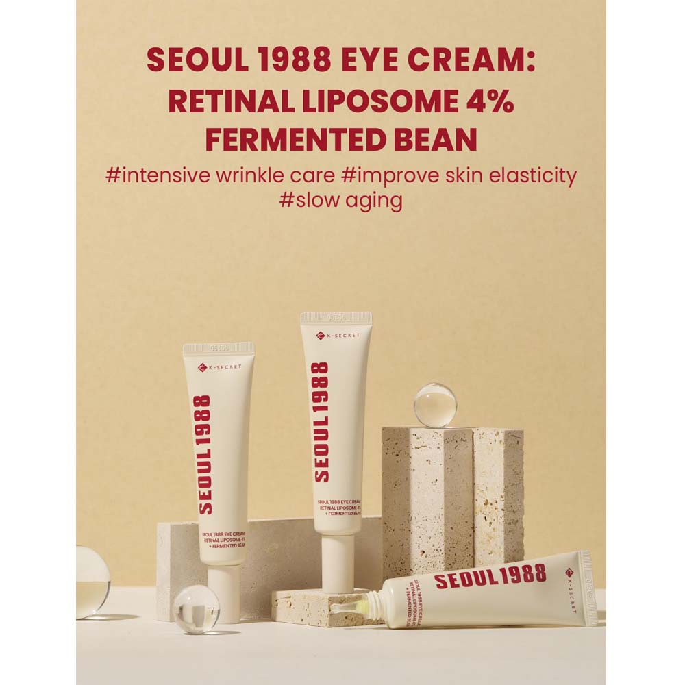 KSECRET SEOUL 1988 Eye Cream – Retinal Liposome 4% + Fermented Bean, Anti-Aging Wrinkle Care, Improves Elasticity & Pigmentation, 30ml / 1.01 fl.oz Image