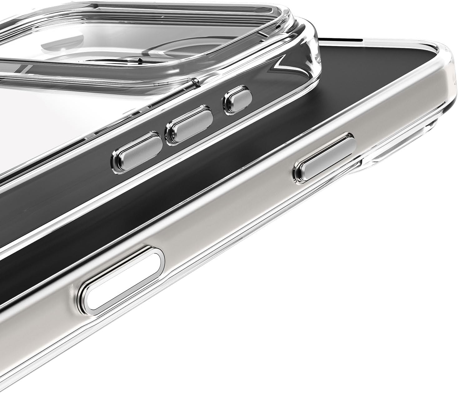 Magnetic Clear Case for iPhone 17 Pro Max - MagSafe Compatible, Anti-Yellowing Slim Silicone TPU Bumper, Shockproof Protection Image