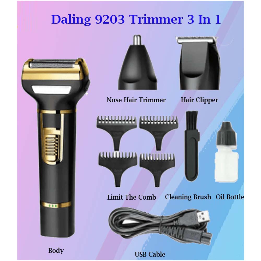 3-in-1 Professional Hair Clippers for Men - Electric Hair Clipper, Nose Trimmer, and Eyebrow Grooming Kit with Durable Stainless Steel Design Image