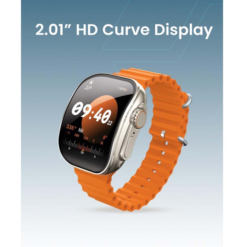 TC41 Curve Smartwatch - 2.01" AMOLED, GPT AI, Bluetooth Calls, Wireless Charging, IP68, Fitness Tracker (Orange) Image