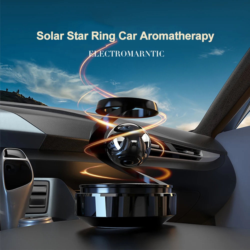 Solar Car Air Freshener - Rotating Fragrance Diffuser, Auto Deodorizer & Decorative Ornament Image