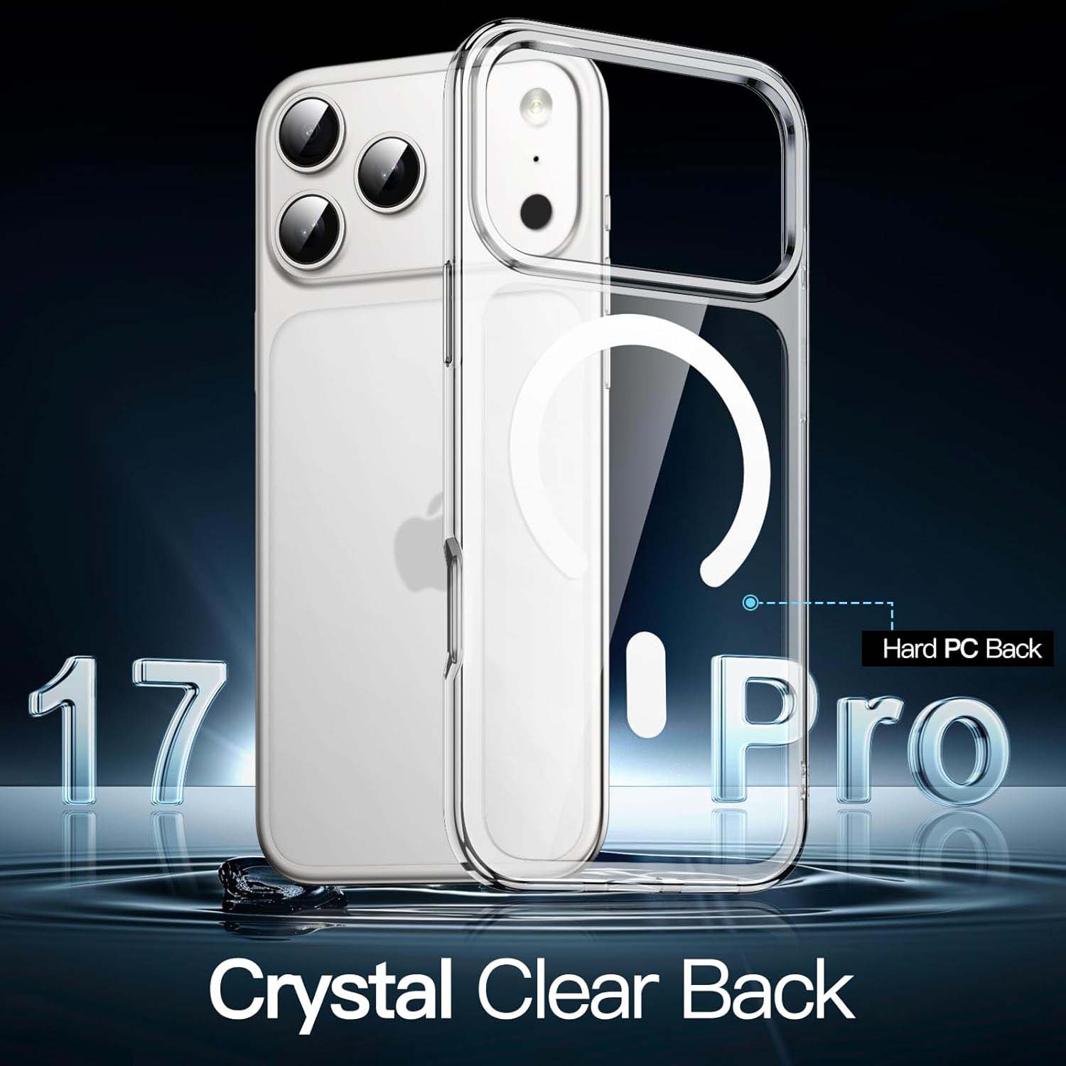 Magnetic Case for iPhone 17 Pro 6.3" - MagSafe Compatible, Shockproof Clear Bumper Cover, Anti-Scratch Back Protection Image
