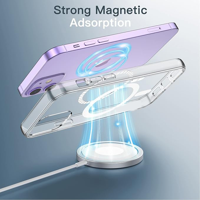 MagSafe Compatible Magnetic Phone Case with Camera Control | Military-Grade Shock Protection for iPhone 12, 12 Mini, 12 Pro, 12 Pro Max – Includes Free Screen Protector Image