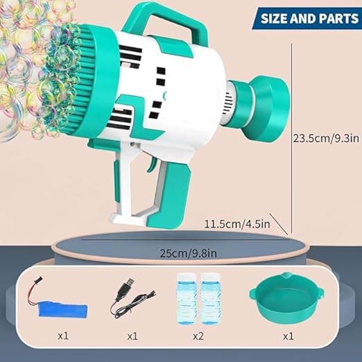 108 Holes Bubble Machine Gun | Ultimate Bubble Blitz for Summer Fun | High-Output Bubble Maker for Kids and Adults Image