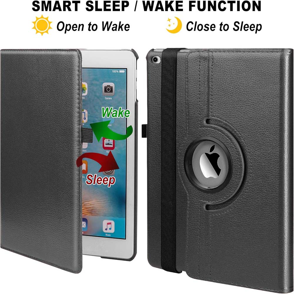 360° Rotating Case for iPad Air 1&2 " (2018/2017/9.7 inch) - Auto Sleep/Wake Stand Cover with Multi-Angle Viewing (Multi Colour) Image