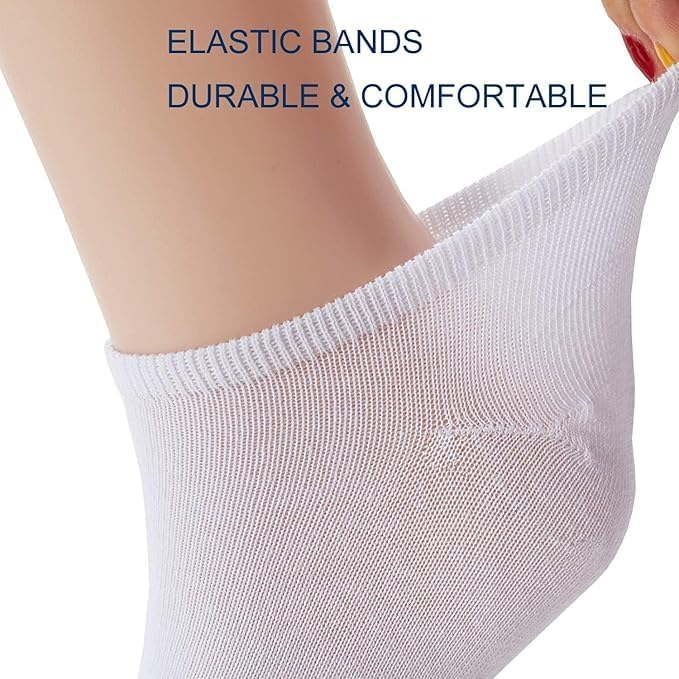 12 Pairs Ultra Thin Breathable Ankle Socks for Men & Women - Cool Summer Comfort Low Cut Socks (White) Image