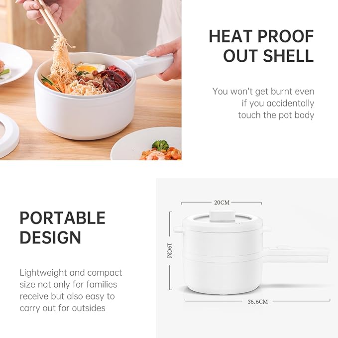 800W Mini Electric Cooker – Portable Hot Pot with Safety Features Image