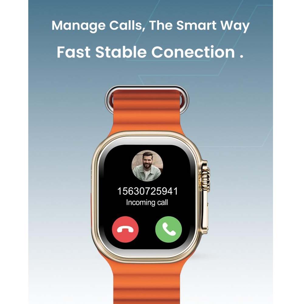 TC41 Curve Smartwatch - 2.01" AMOLED, GPT AI, Bluetooth Calls, Wireless Charging, IP68, Fitness Tracker (Orange) Image