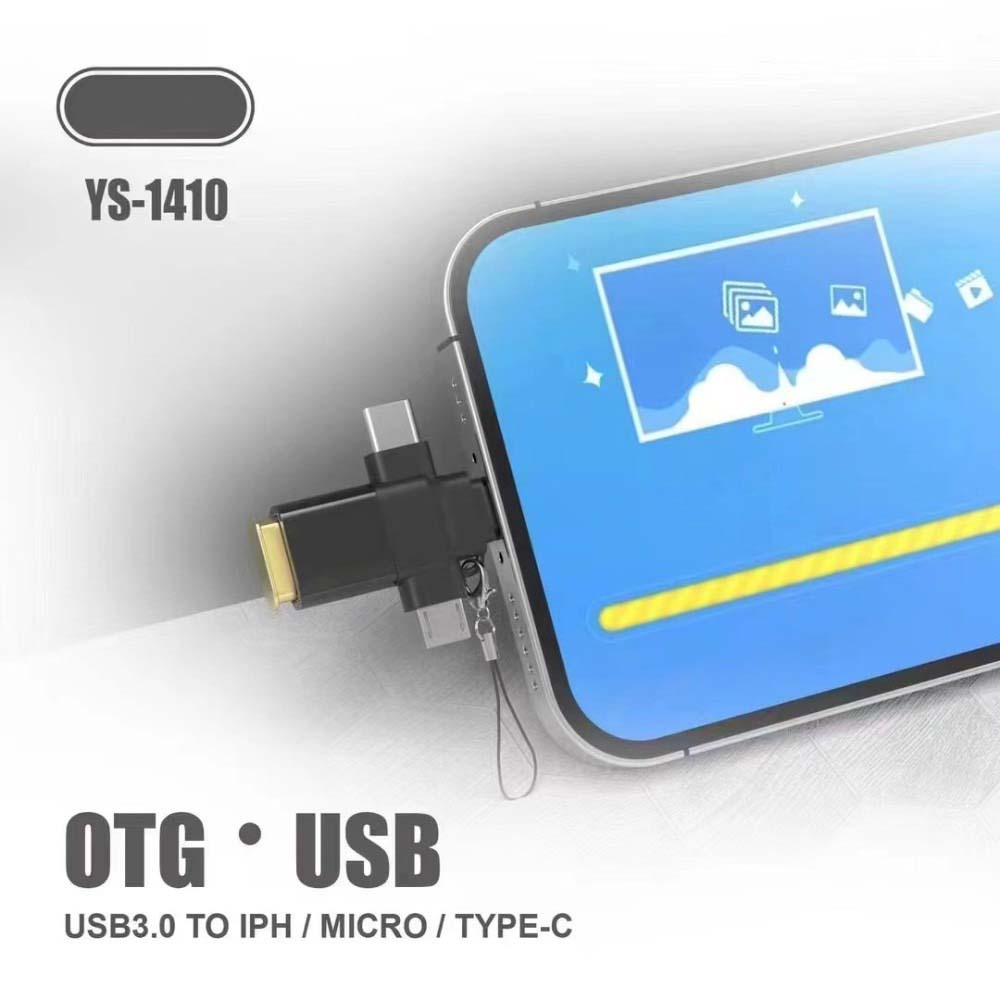 YS-1410 3-in-1 OTG Adapter - USB 3.0, SD/TF Card Reader & Charging Port for Smartphones, Tablets & Laptops Image