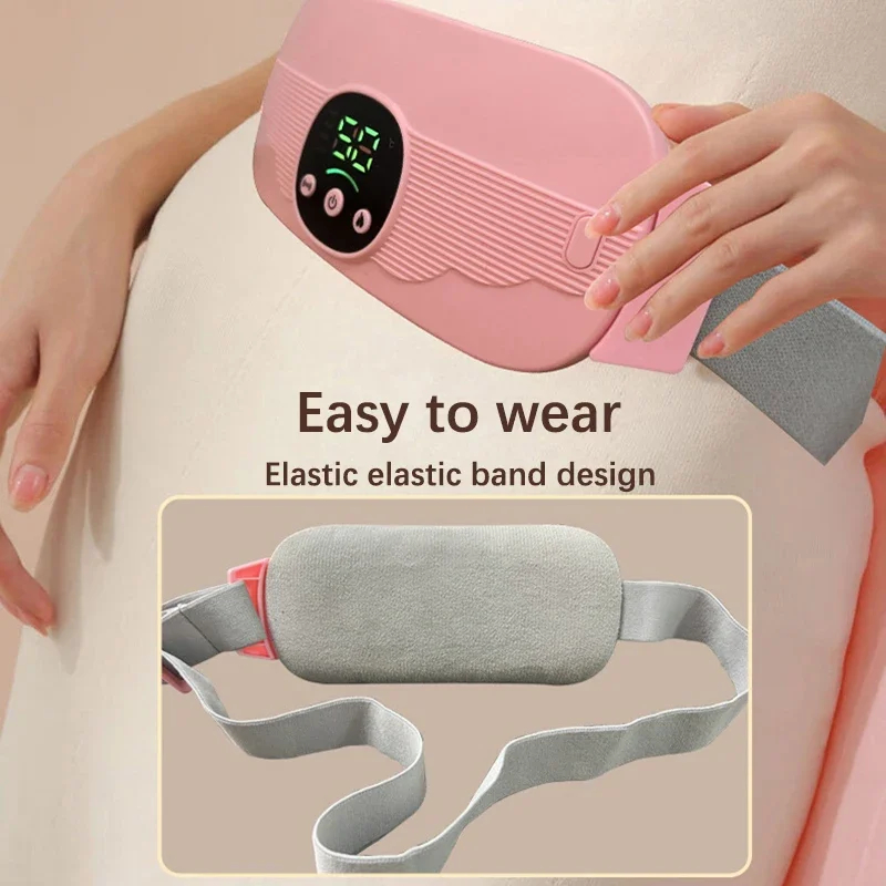 Smart Menstrual Heating Pad - 4-Gear Constant Temperature Abdominal Massager with Vibration, Warm Palace Belt for Women (Pink-Colour) Image