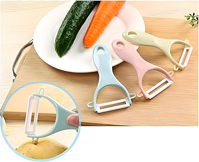 Ceramic Peeler & Sharp 'Y' Paring Knife Set | Assorted Colors | Pack of 6 Image