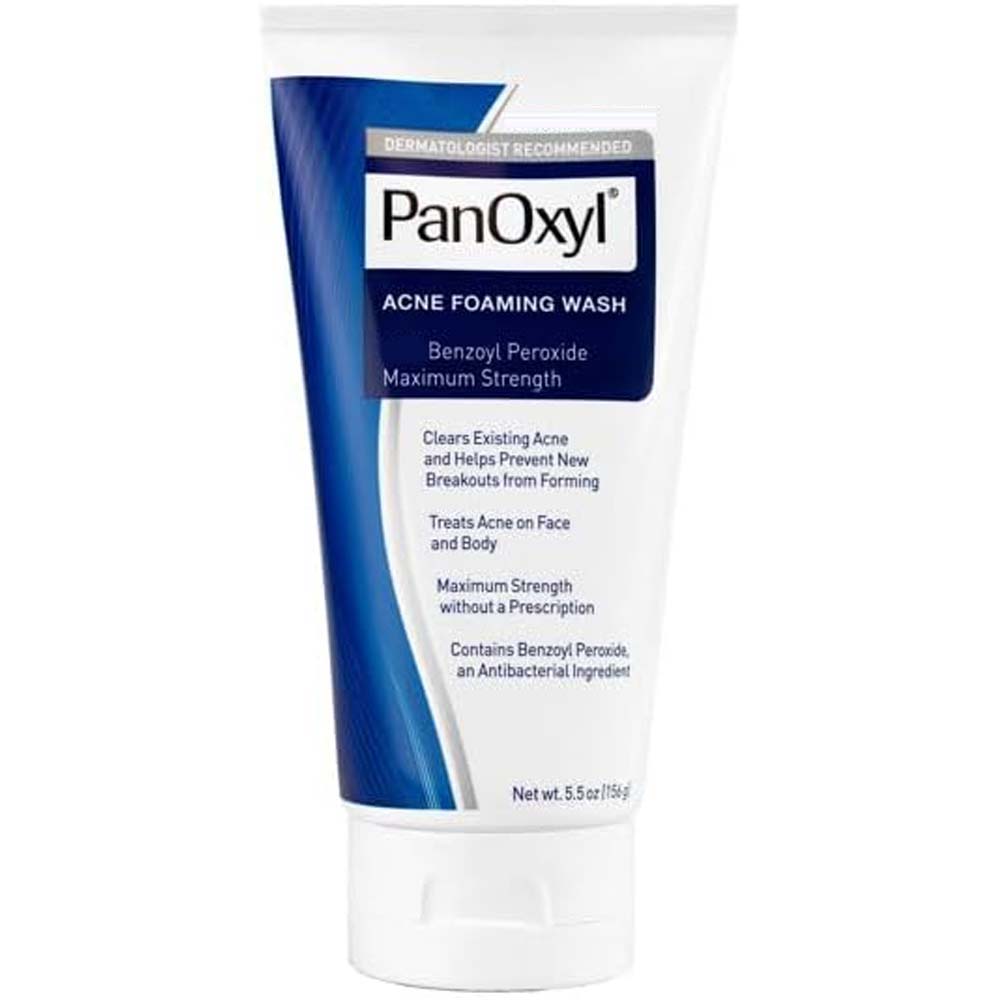 Panoxyl 4% Benzoyl Peroxide Acne Foaming Face Wash. Medicated cleanser to treat & prevent breakouts. Fragrance-free. 6oz. Image