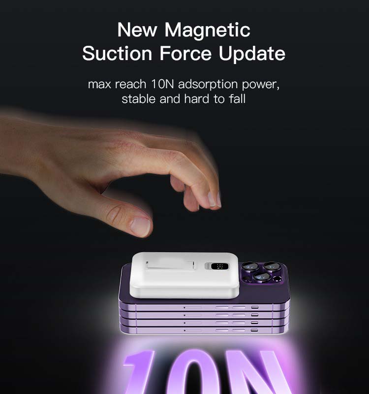 YP45 10000mAh Wireless Fast Charging MagSafe Battery Pack – Magnetic Battery Case Power Bank Image