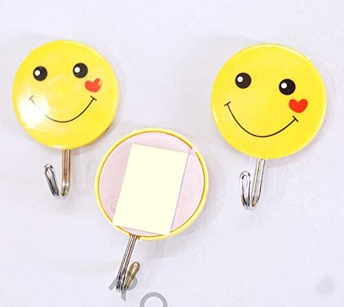 Wall Hanging Hook Set | 9-Piece Emoji Face Hooks with Strong Poster Adhesive Image