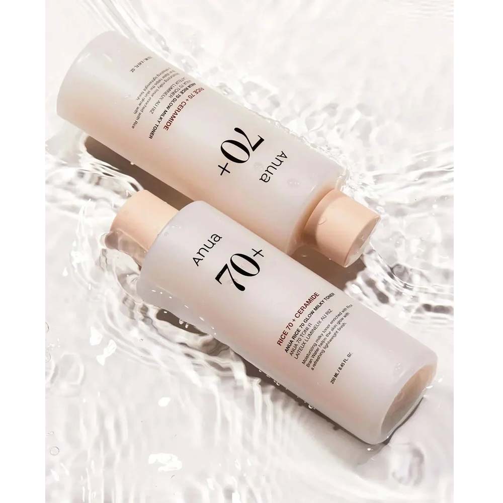 ANUA Rice 70 Grow Milky Toner 250ml - Korean Moisturizing Lotion for Brightening, Hydration & Smooth Skin Tone Image
