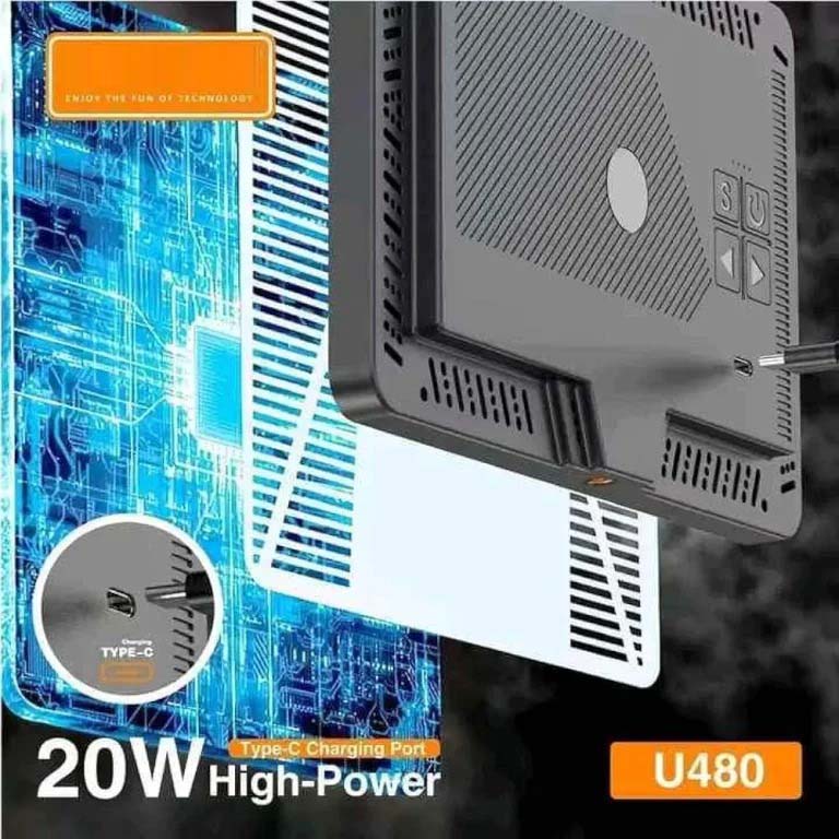 U480 LED Video Light - 5000mAh Rechargeable Camera Light, 10-100% Dimmable, 3200-5600K Bi-Color for Photography/Videography Image