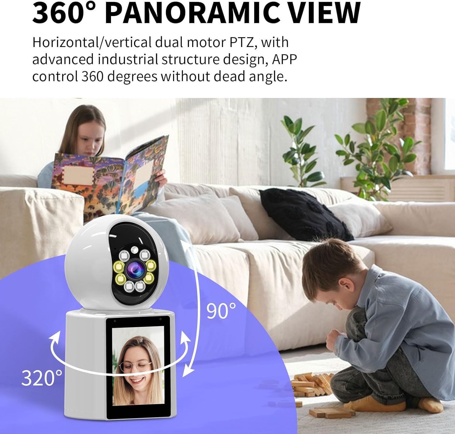4K HD Indoor Security Camera - 360° Pet/Baby/Nanny Cam with Night Vision, 2-Way Audio & Motion Alerts, App Controlled Image