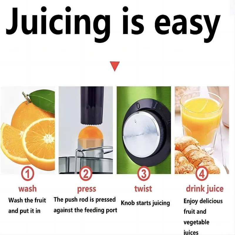 Multifunctional 800W Centrifugal Juicer Machine with Anti-Drip & Anti-Slip Design, 2-Speed Juicer for Fruits & Vegetables – Fast Juice Extraction Image