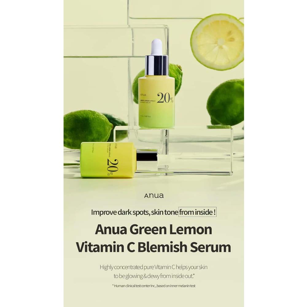 Anua Green Lemon Vitamin C Serum - 20ml with Vitamin E, Hyaluronic & Ferulic Acid for Brightening & Antioxidant Protection Image