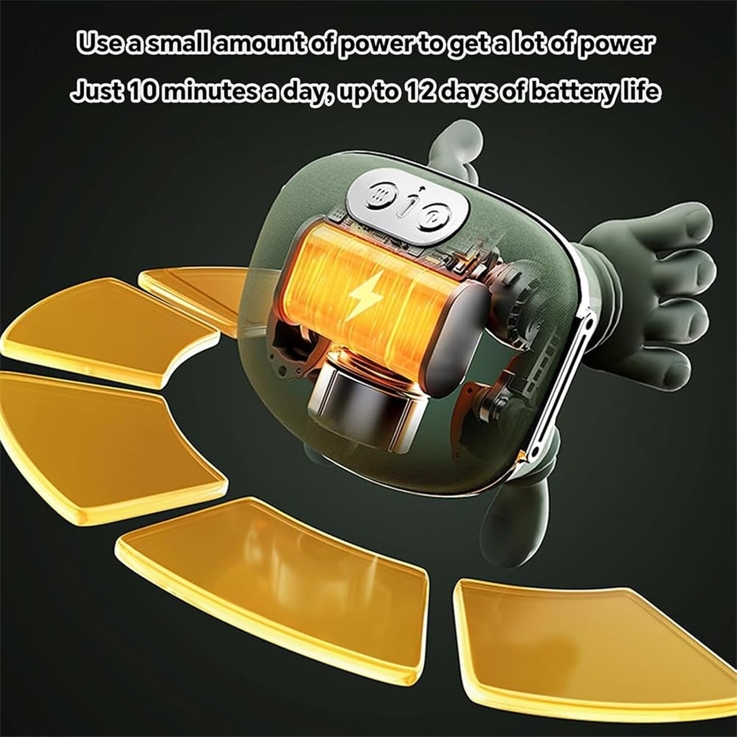 Master Hand Neck & Shoulder Massager with Heat. 3-mode , 2 temp levels & cordless design for back & legs. Green. Image