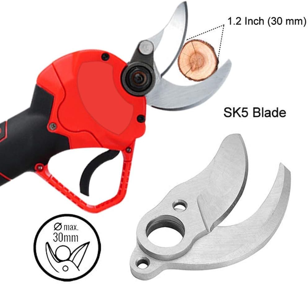 Cordless Electric Pruning Shears - Garden Tree Branch Pruner with 30mm Cutting Diameter, 2 Rechargeable 2Ah Lithium Batteries, 6-8 Working Hours, Ideal for Fruit Tree Branches Image