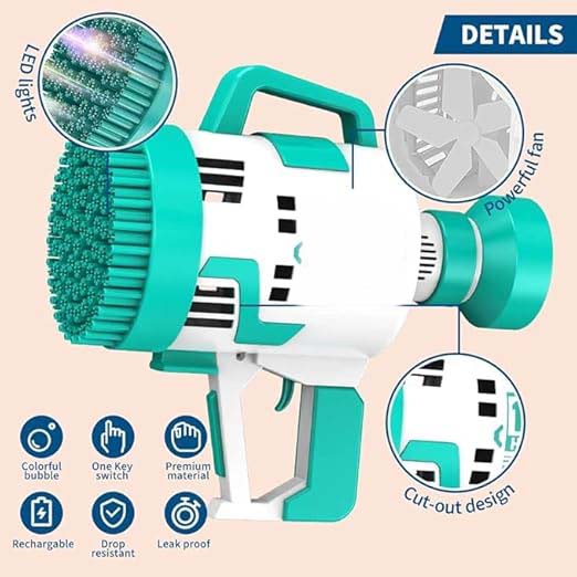 108 Holes Bubble Machine Gun | Ultimate Bubble Blitz for Summer Fun | High-Output Bubble Maker for Kids and Adults Image