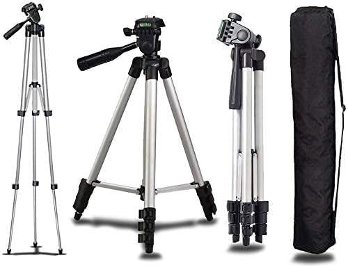 ETH-337: Black and Silver 50-Inch Camera Tripod Stand for Canon EOS Series (1100D, 500D, 550D, 600D) Image