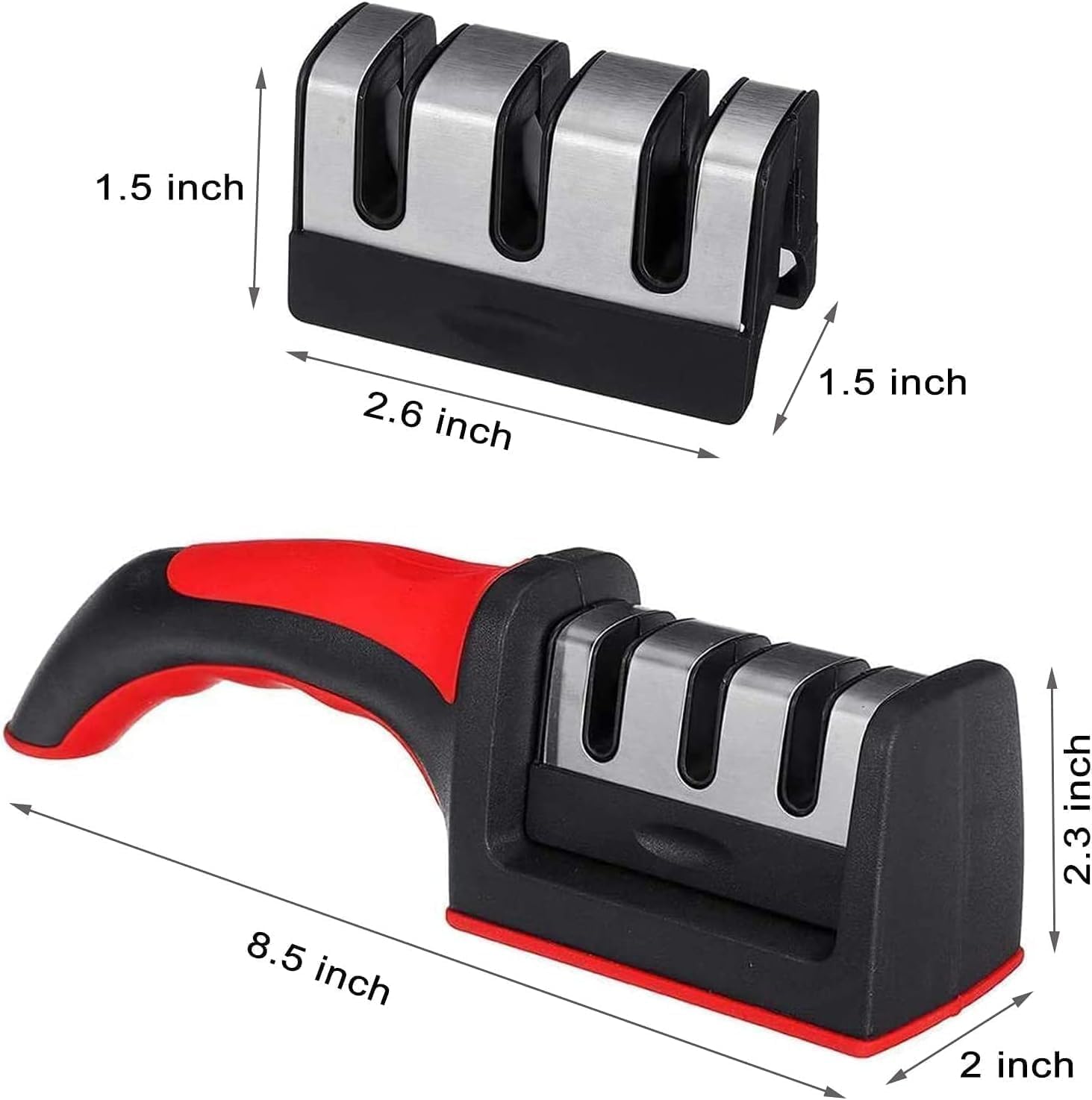 Compact Pull-Through Kitchen Knife Sharpener | Ideal for Chef, Scissors, Paring, & Serrated Knives | Efficient Blade Sharpening Tool for Home Kitchens Image
