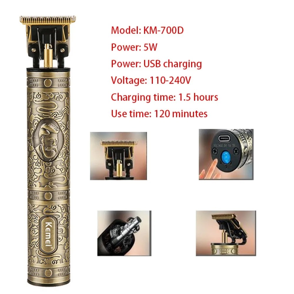 Kemei KM-700B Hair Clipper Professional corded electric hair cutting machine for precise barber-grade trims & fades. Image