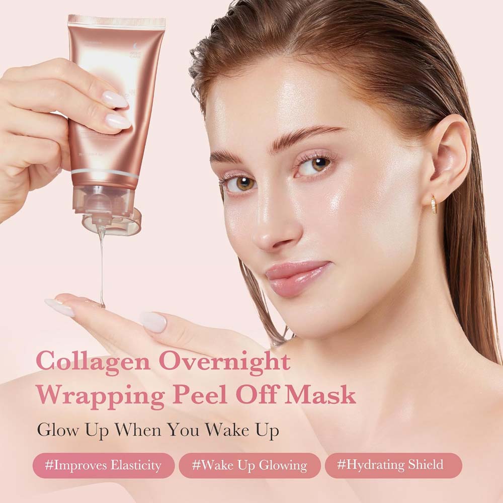 Medicube Collagen Overnight Wrapping Peel Off Mask. Hydrating & firming sleep mask for sagging & dull skin. 2.53 fl.oz. Image