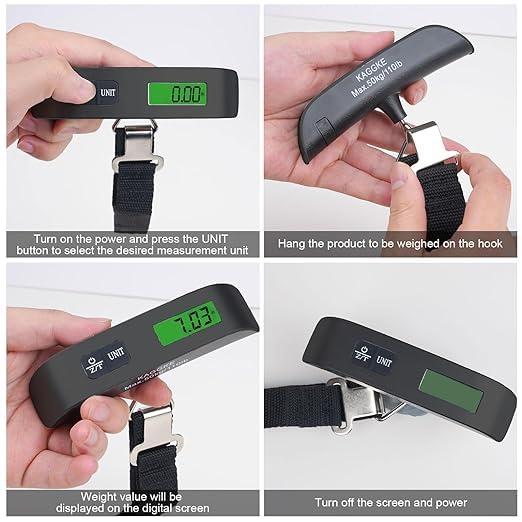 Travel Digital Luggage Scale – Portable Suitcase Weighing Scale with Temperature Display (110LB/50KG Capacity) Image