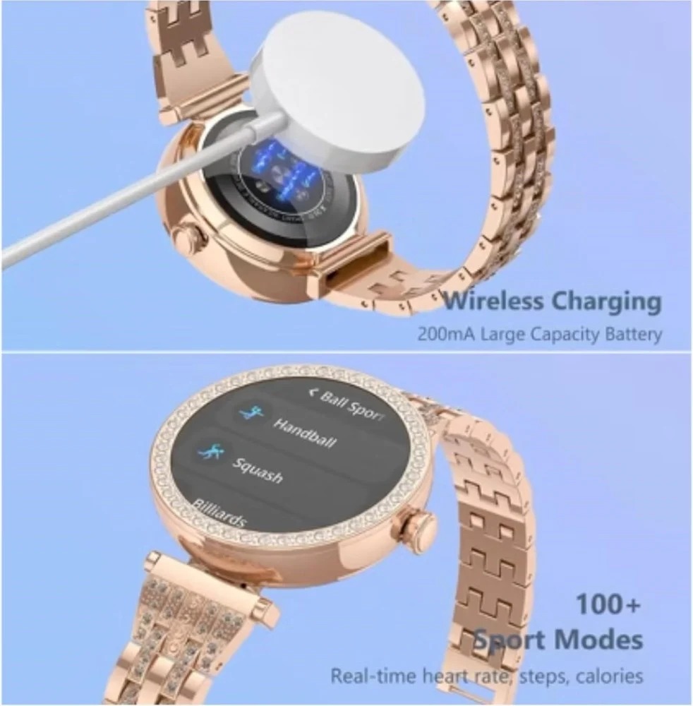 GT10 Diamond Smartwatch | 1.2" AMOLED Display | Heart Rate, Sleep, and Menstrual Tracking | Compatible with Android & iOS | Elegant, High-Performance Smartwatch for Women Image