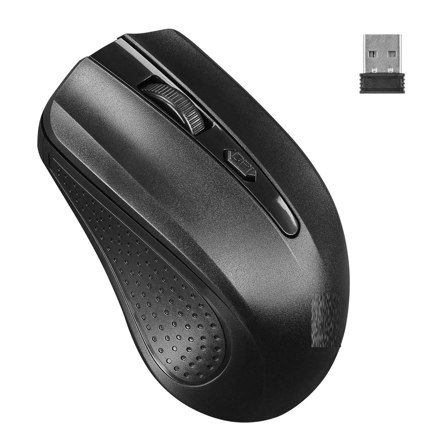 USB Black 2.4GHz Optical Wireless Mouse - Compact Design with Nano Receiver | Plug & Play Feature for Instant Setup | High-Precision Optical Reader for Fast & Accurate Tracking | Lightweight, Ergonomic Design Perfect for Home, Office, and Travel | Compatible with Windows, Mac, and Linux | Wireless Mouse with Minimal Receiver for Smooth, Reliable Performance and Quick Operations Image