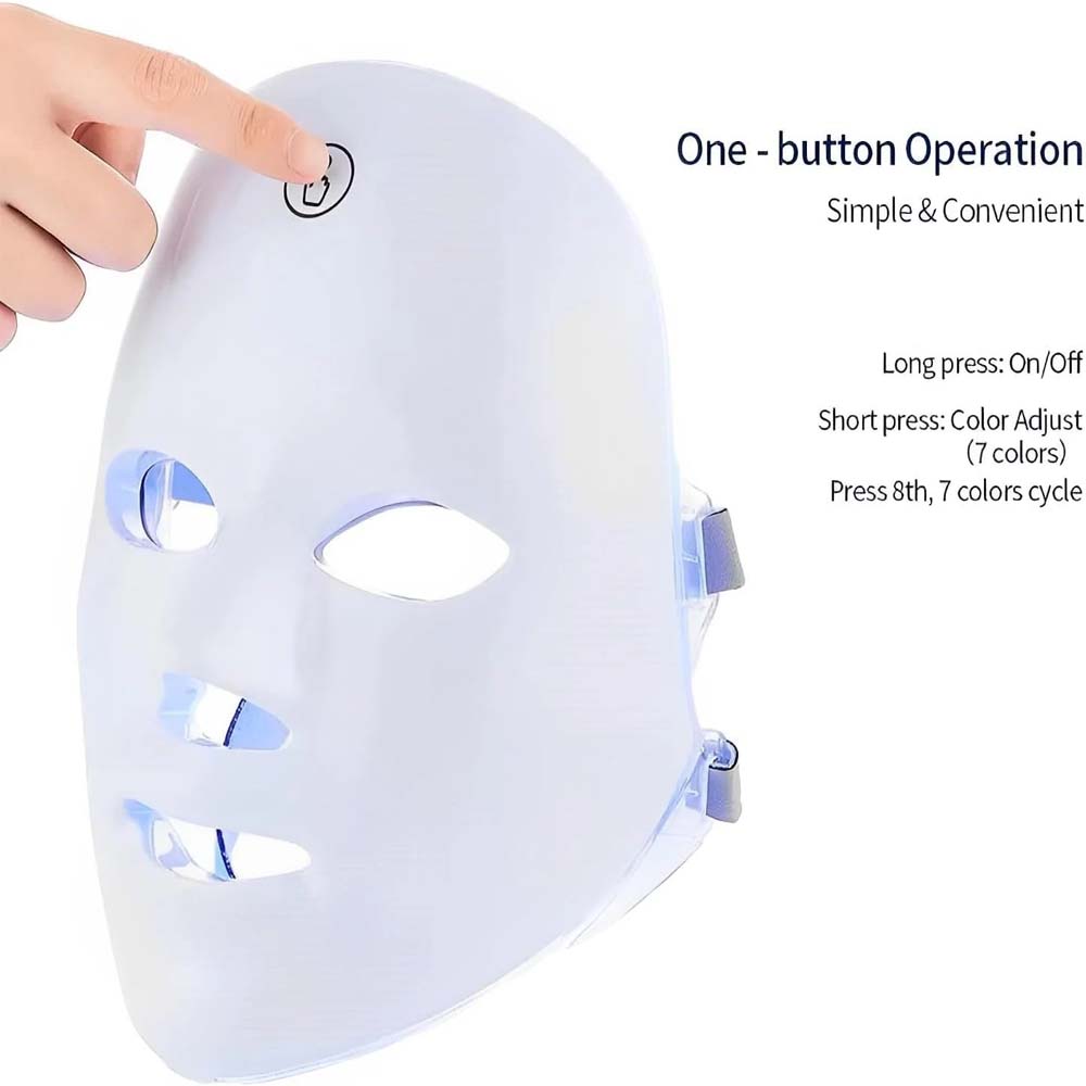 7-Color LED Light Therapy Face Mask - Anti-Aging Skin Care Device for Wrinkle Reduction & Skin Tightening Image