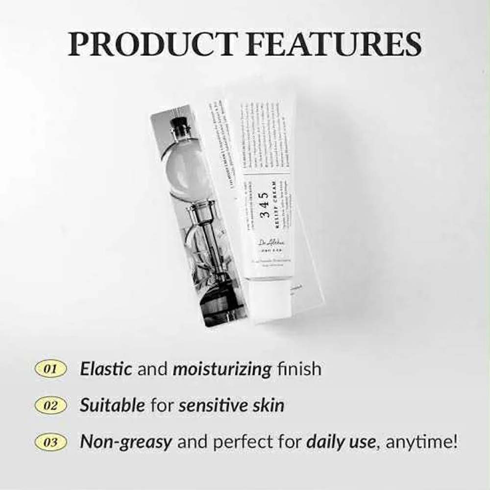 345 Relief Cream - Daily Face Moisturizer with Niacinamide & Panthenol, Soothing Blemish Care, Vegan Korean Skincare, 1.69oz Image