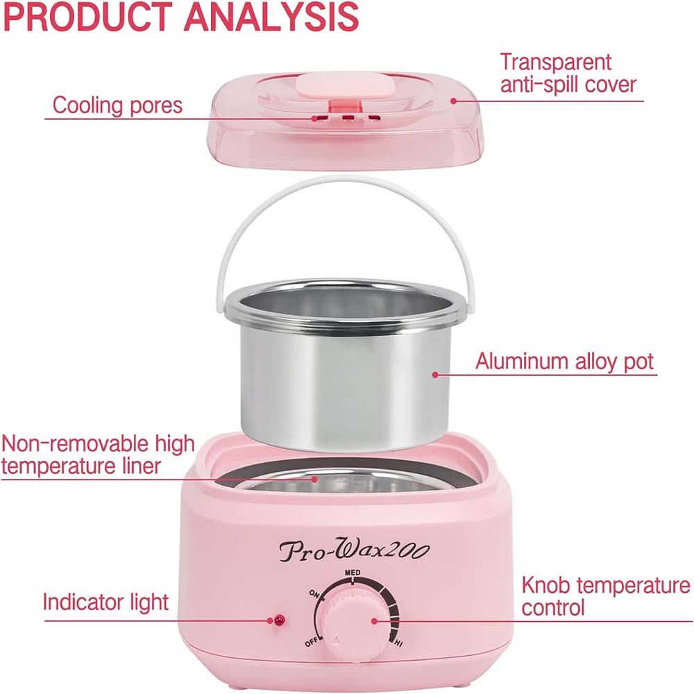 200 Pro Professional Wax Heater - Hair Removal Wax Warmer Machine for Salon & Home Use with Adjustable Temperature Image