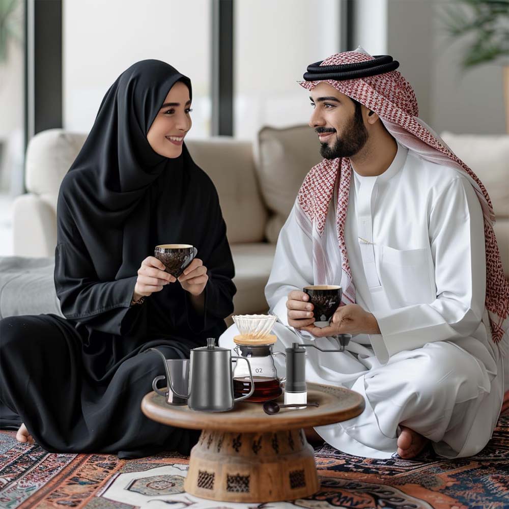 DX-2573 12-PC Pour Over Coffee Kit - Complete Set with Wooden Dripper & Travel Bag, Perfect Gift for Coffee Lovers Image