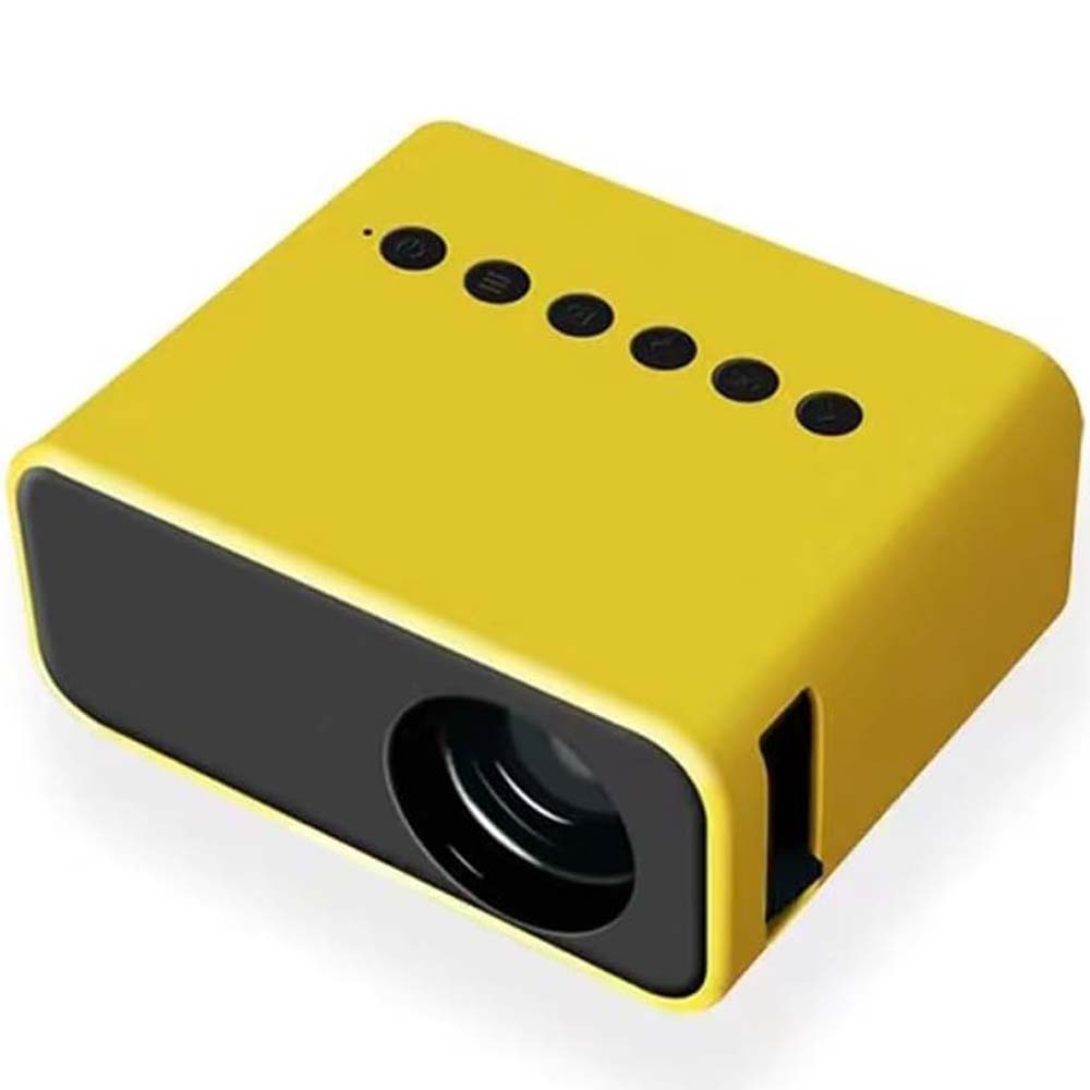 Mini Pocket Projector - HD Portable Movie Projector, Phone Screen Mirroring, Home Entertainment, Compact Yellow Design Image