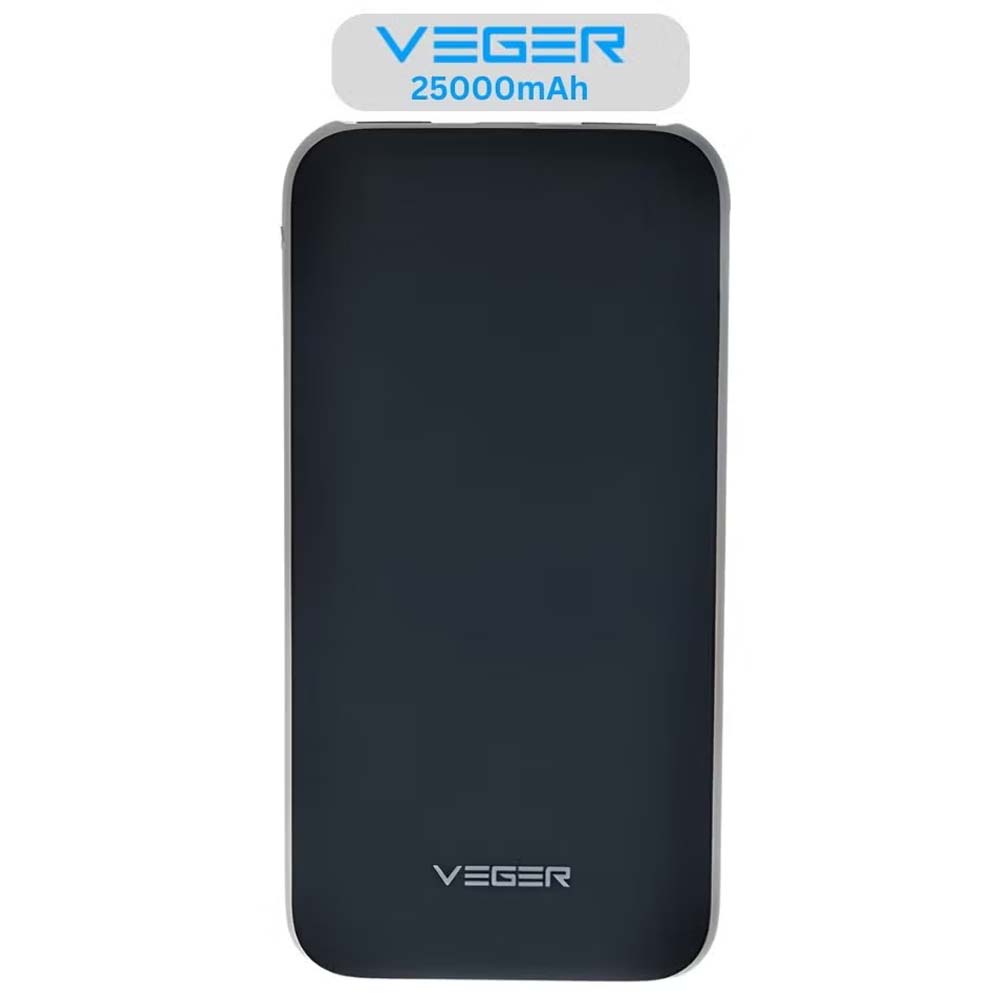 VEGER 25000mAh Power Bank 92.5W high-speed portable charger with Micro cable for iPhone, Samsung, iPad & more. Model V11W. Image
