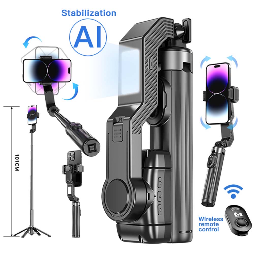 Q31 Handheld Gimbal Stabilizer -  Smartphone Stabilizer with Face Tracking, Wireless Remote & Tripod Stand Image