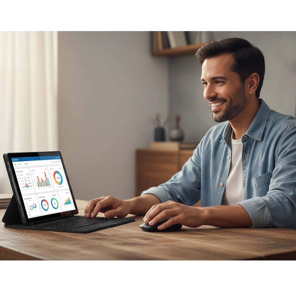 Tab 91 10.1-inch Android Tablet. Octa-core processor, 8MP+13MP cameras, 5000mAh battery & Android 15 for smooth performance. Image