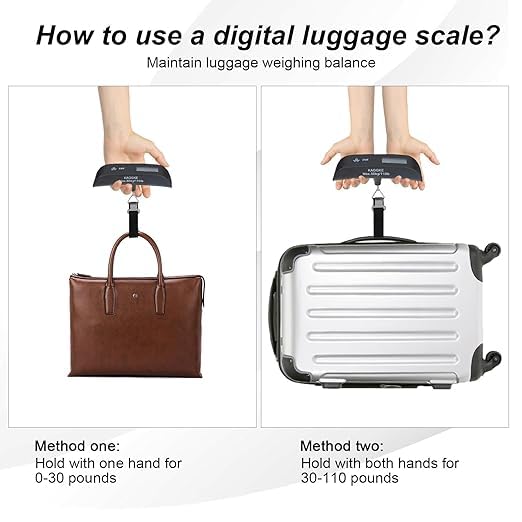 Travel Digital Luggage Scale – Portable Suitcase Weighing Scale with Temperature Display (110LB/50KG Capacity) Image