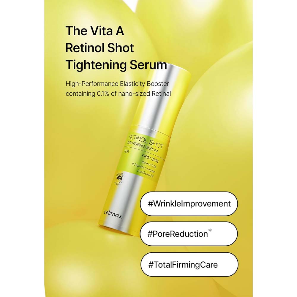 THE VITA-A Retinol Shot Tightening Serum. Potent anti-aging treatment for wrinkles, firmness & skin renewal. 30ml. Image