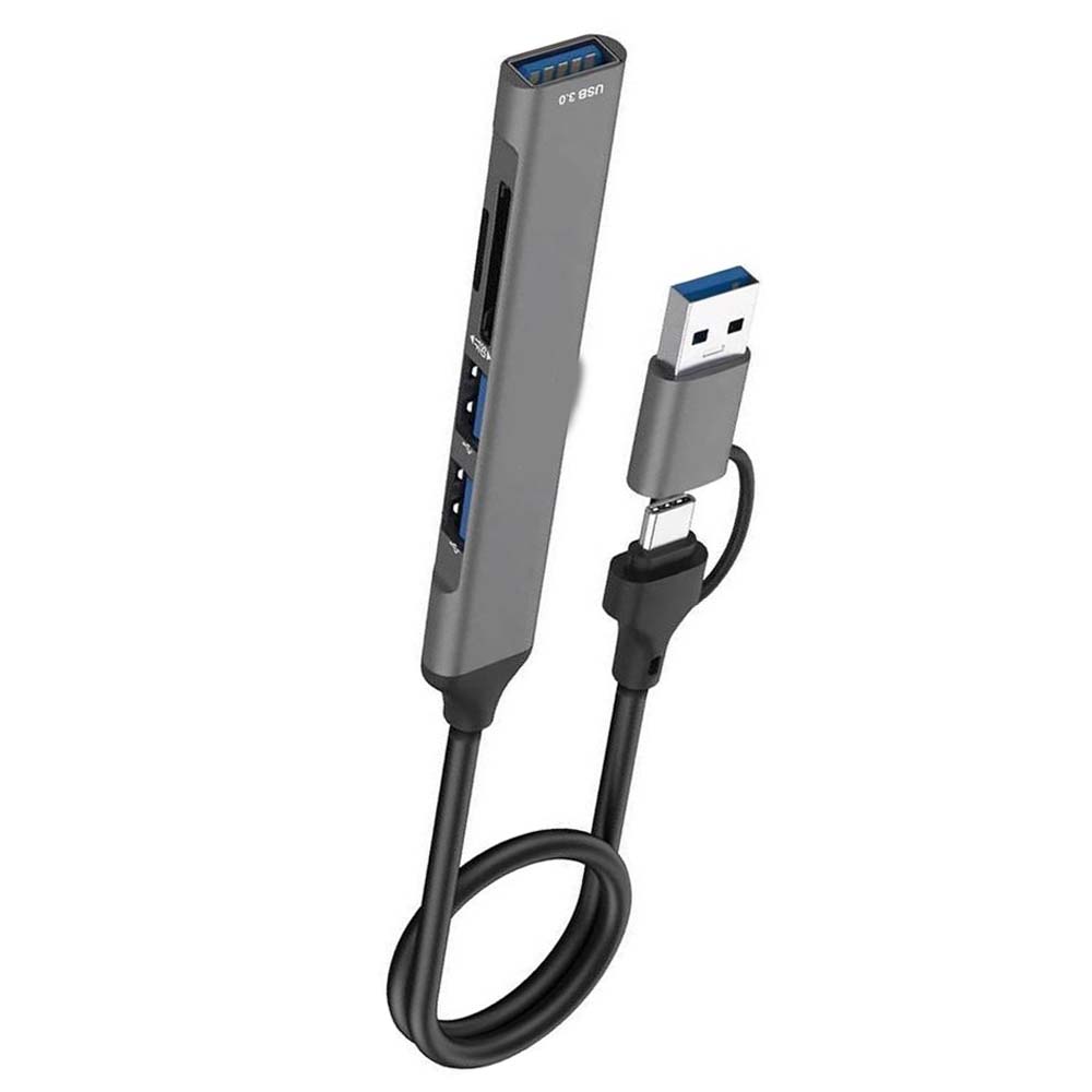 Type-C USB-A 5-in-2 Hub – USB 3.0 and USB 2.0 Accessories for PC and Computer Image