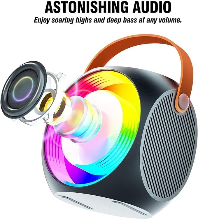 All-In-One Karaoke Machine – Bluetooth Speaker with UHF Wireless Microphones and Disco Ball LED Lights Image