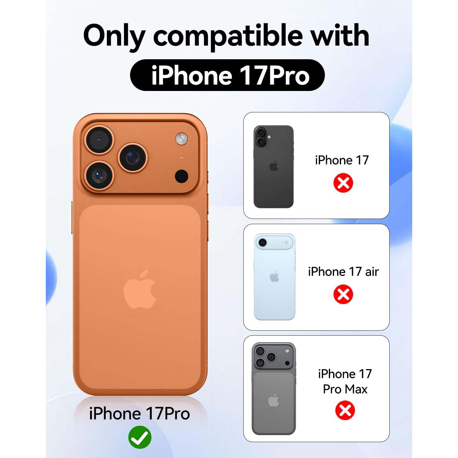 Crystal Clear Case for iPhone 17 Pro 6.3" (2025) - Anti-Yellowing Hard Back, Slim Shockproof Bumper, Wireless Charging Compatible Image