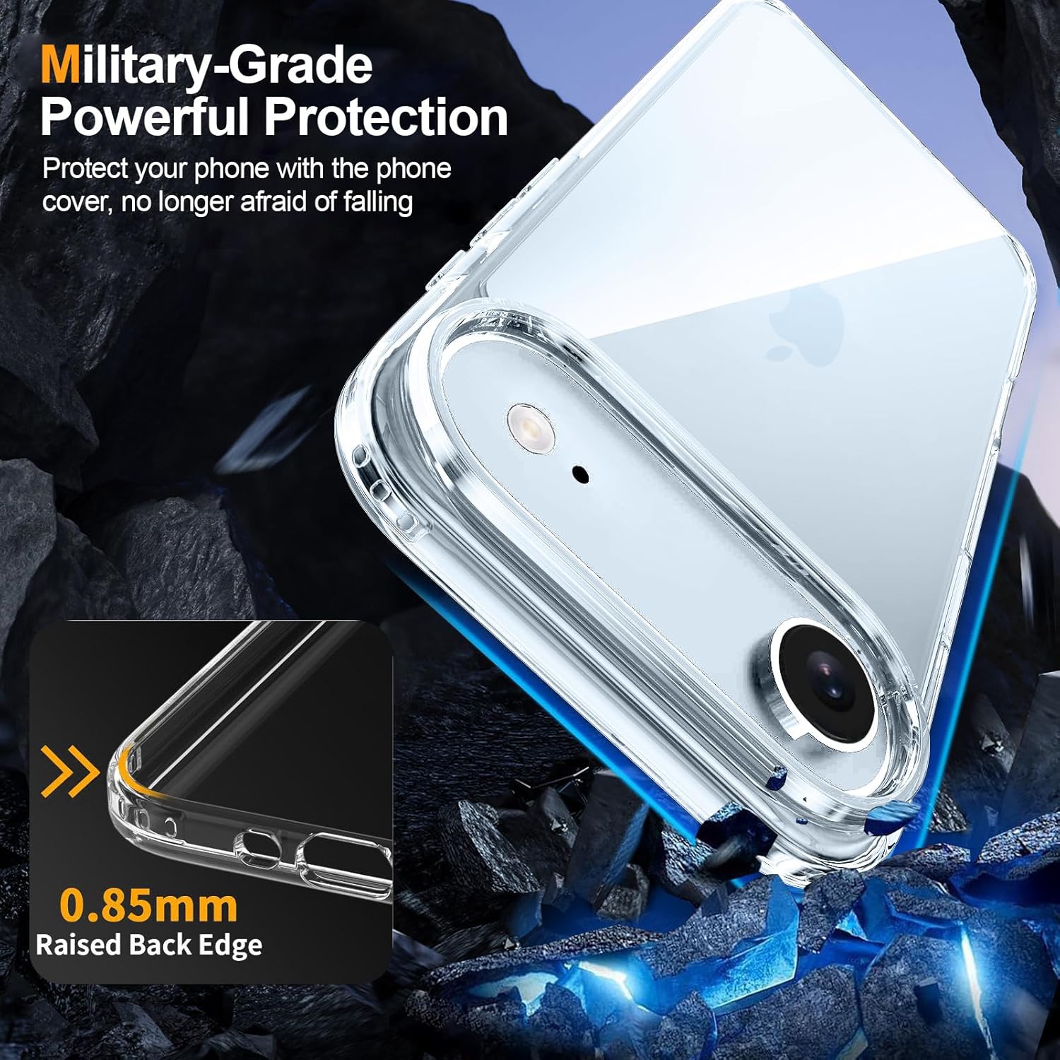 Crystal Clear Case for iPhone 17 Air 6.5" (2025) - Anti-Yellowing Hard Back, Slim Shockproof Bumper, Wireless Charging Compatible Image